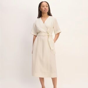 NWT everlane linen short sleeve wrap dress